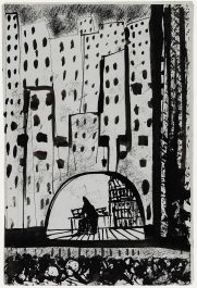 Charlotte Heister (1921-1998) - Mid 20th Century India Ink, The Big City