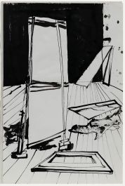 Charlotte Heister (1921-1998) - Mid 20th Century India Ink, Backdrops