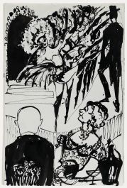 Charlotte Heister (1921-1998) - Mid 20th Century India Ink, Showgirls