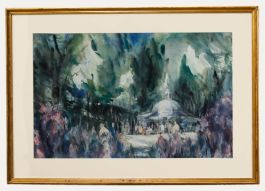 Harold Wharfe - 20th Century Watercolour, Celebration in the Pavilion