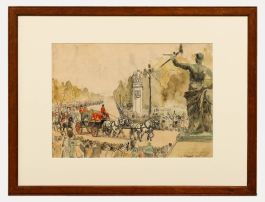 Marjorie Sherlock (1897-1973) - 1950 Watercolour, Irish State Coach