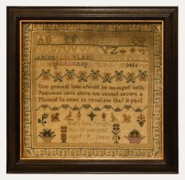 Mary Ann Vaughn - Framed Mid 19th Century Victorian Sampler