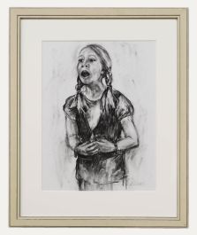 Glo Williams (b.1940) - 20th Century Charcoal Drawing, Singing Girl