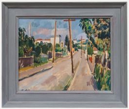 Manner of Cezanne  - Mid 20th Century Impressionist Oil, Suburban Street