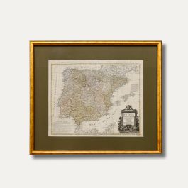 After Johann B. Homann (1664-1724) - 19th Century Engraving, General Map of Spain and Portugal