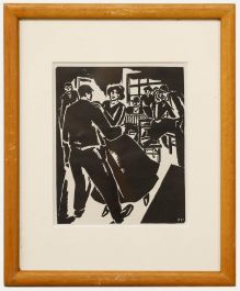 Frans Masereel (1889-1972) - Framed Woodcut, Man's Passion No.16