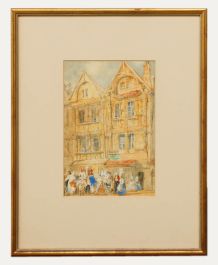 After Richard Parkes Bonington - Watercolour, Maison Grande Rue St. Pierre