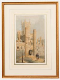 Alfred Slocombe (1836-1899)-Framed Watercolour, The Gatehouse St John's College 