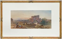 Attrib. Henry Mouse - Framed 19th Century Watercolour, Ponte Nomentano