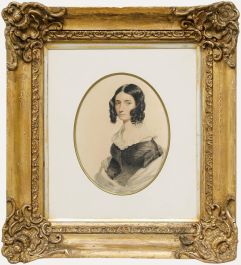 English School Early 19th Century Watercolour - Dark Haired Beauty