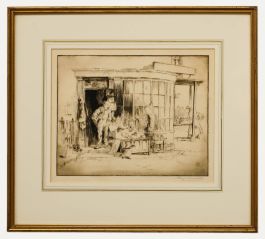 Percy Lancaster (1878-1951) - Framed Etching, The Antiques Dealer