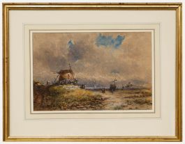 George James Knox (1810-1897)  - 1857 Watercolour, By the Windmill