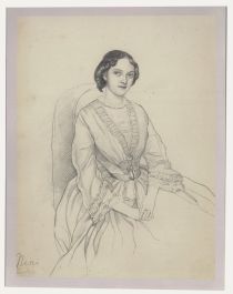Charlotte Berlichingen - Mid 19th Century Graphite Drawing, Nini
