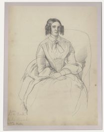 Charlotte Berlichingen - Mid 19th Century Graphite Drawing, Lady with Ringlets