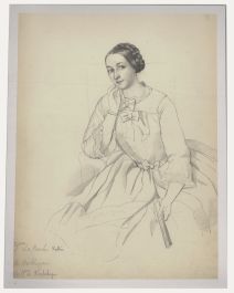 Charlotte Berlichingen - Mid 19th Century Graphite Drawing, Lady with Plaits