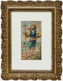 Joseph Besnard (1834-1905) - Framed Late 19th Century Watercolour, The Guardsman
