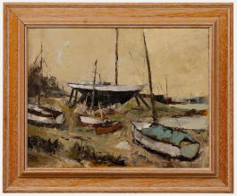 J. Richards - Framed Contemporary Oil, Low Tide