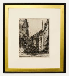 Luigi Kasimir (1881-1962) - Framed Early 20th Century Etching, Hecklehornflect