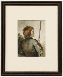 Late 19th Century Watercolour - Shepherd Boy