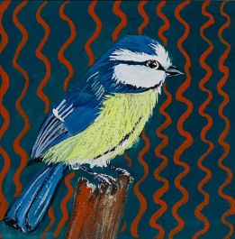 Jemma Jamie - 2005 Gouache, Blue Tit