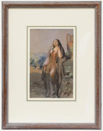 Attrib. John Absolon (1815-1895) - 19th Century Watercolour, A Wistful Girl