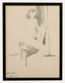 Anton Gold (1914-1970) - Mid 20th Century Watercolour, Seated Nude
