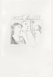 Marion Kallauka (b.1949) - 1983 Etching, The Bus Stop