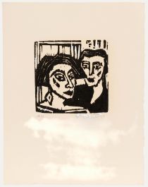 Marion Kallauka - 1989 Woodcut, The Couple