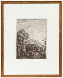 Paul Sandby (1730-1809) - 18th Century Etching, Figures in A Foothill