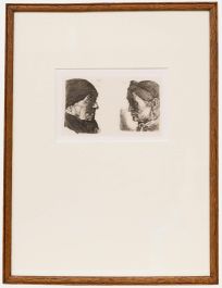 Wilhelm Leibl (1844-1900) - Framed 1874 Etching, Elderly Man and Woman