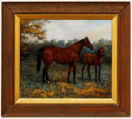 Godfrey Douglas Giles (1857-1941) - Framed Oil, St Windeline & Wool Winder