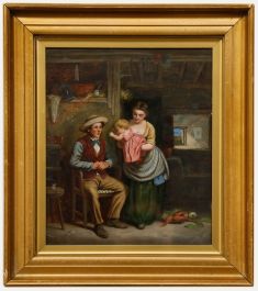 Frederick Johnston (fl.1855-1868) - Framed Oil, Reaching for Father