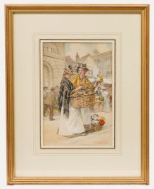 Walter Duncan ARWS (1848-1932) - Watercolour, Flower Sellers in Covent Garden 
