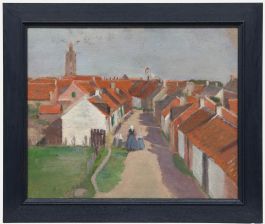Cecile Hertz-Eyrolles (1875-1974) - Mid 20th Century Oil, Rooftops
