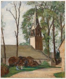 Cecile Hertz-Eyrolles (1875-1974) - Mid 20th Century Oil, By The Church