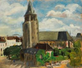 Cecile Hertz-Eyrolles (1875-1974) - 20th Century Oil, View of the Church