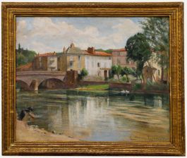 Cecile Hertz-Eyrolles (1875-1974) - Mid 20th Century Oil, Washing at the River