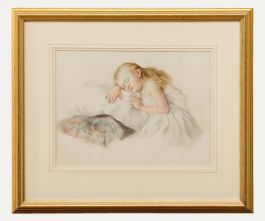 French School 19th Century Watercolour - Sweet Dreams