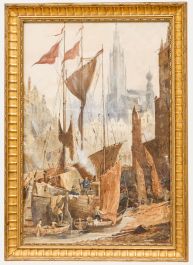 Arthur McArthur (1827-1892) - Late 19th Century Watercolour, Busy Harbour Scene