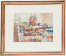 Beverley Peter Meyers (1949-2016) - 1983 Pastel, Abstract Rooftops
