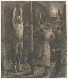 Russian School Early 20th Century Charcoal Drawing - Stenka Razin