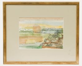 Beverley Peter Meyers (1949-2016) - 1990 Watercolour, Sunset Over The Town