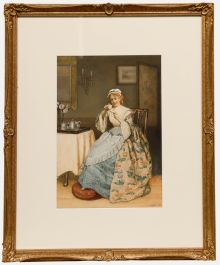James Charles Playfair - 1878 Watercolour, Time for Tea