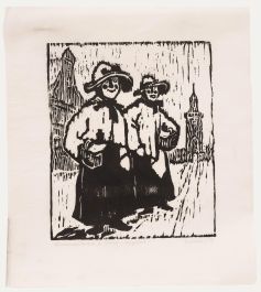 M. Karstens - 20th Century Woodcut, Advent Winter in Eching