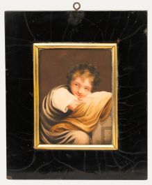 H. Harding - Miniature 1821 Watercolour, The Sly Girl