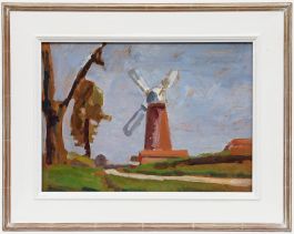 John Brown (1887–1966) - Framed Mid 20th Century Oil, The Old Windmill