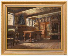 Frederik Svendsen (1885-1975) - Mid 20th Century Oil, Panelled Interior