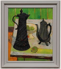 Pierre Bisiaux (1924-2005) - 1948 Oil, Pewter and Pears