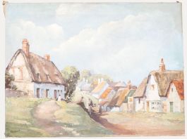 Francois  - Early 20th Century Oil, The Village in Summer
