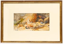 Pauline Walker - Framed 1874 Watercolour, Birds Among Snails